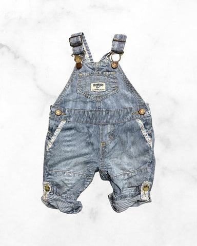 oshkosh ♡ 6 mo ♡ striped floral trim overalls