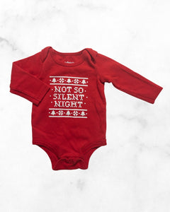 indigo ♡ 3-6 mo ♡ organic cotton not so silent night long sleeve bodysuit