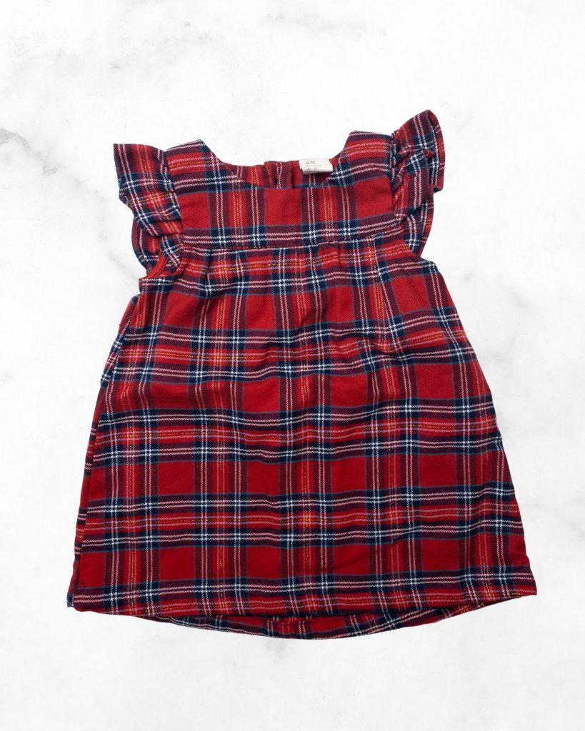h&m ♡ 9-12 mo ♡ ruffle sleeveless plaid dress