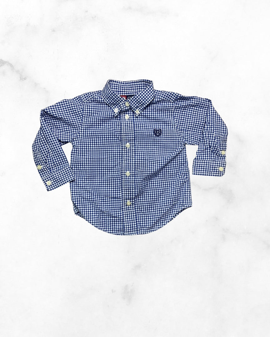 champs ♡ 18 mo ♡ blue plaid dress shirt