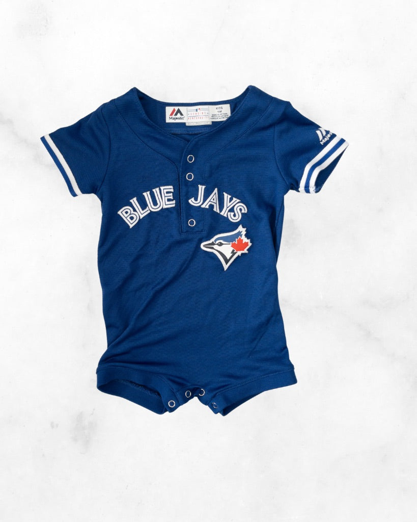 majestic ♡ 18 m ♡ blue jays romper