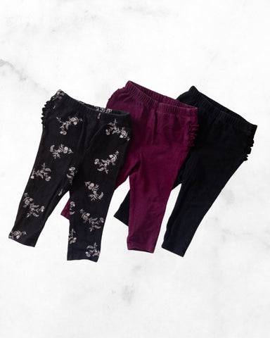 old navy ♡ 12-18 mo ♡ 3 piece ruffle trim leggings bundle