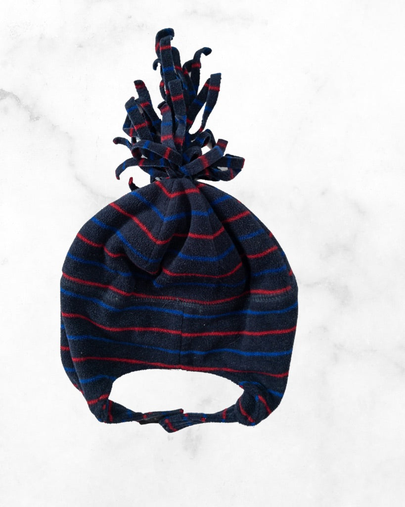 unknown ♡ 6-12 mo ♡ navy stripes fleece toque