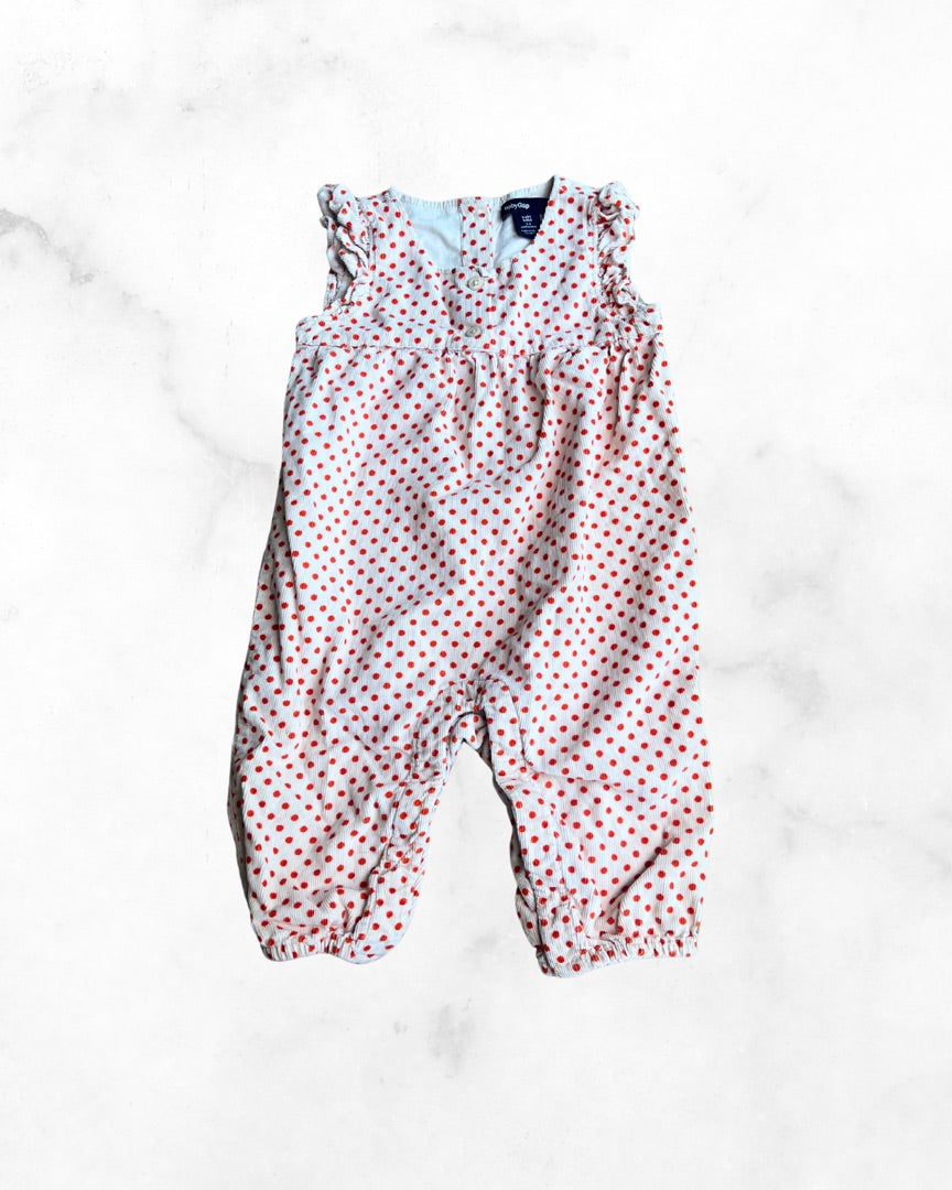 gap ♡ 3-6 mo ♡ orange polka dot tank romper
