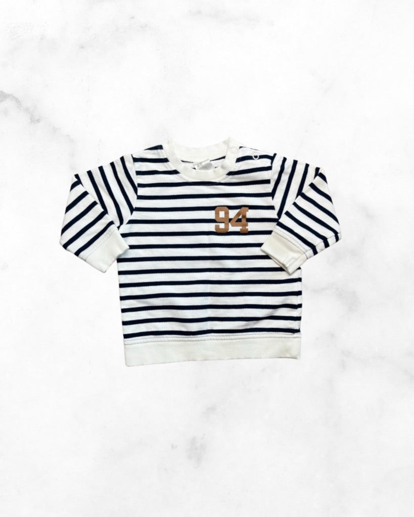 h&m ♡ 6-9 mo ♡ striped terry crew
