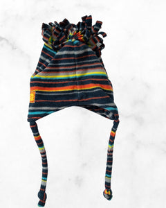 gagou tagou ♡ 6 mo ♡ multi colour striped fleece toque