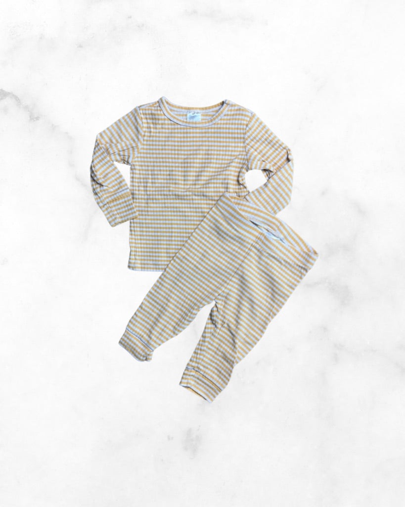 h&m ♡ 4-6 mo ♡ yellow striped rib set