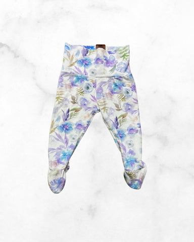 nin9 ♡ 0-6 mo ♡ floral footie leggings