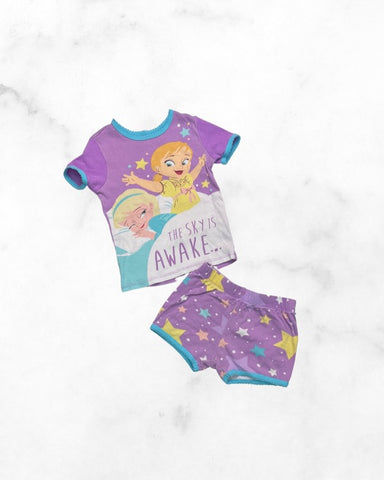 disney ♡ 3t ♡ the sky is awake so im awake frozen short pj set