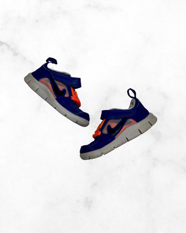 nike ♡ 7c ♡ blue & orange free runner
