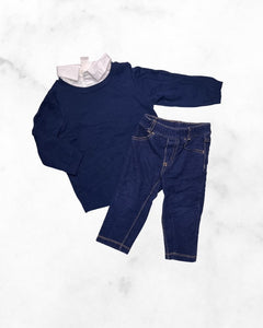 carters/h&m ♡ 12-18 mo ♡ collared sweater & jean set