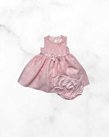 baby biscotti ♡ 12 mo ♡ bow belted dress & bloomer set