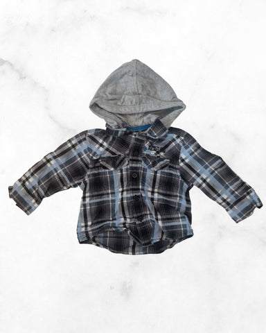 kenneth cole ♡ 12 mo ♡ plaid button up w/ hoodie