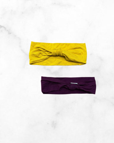 valley child ♡ o/s ♡ mustard & maroon knotted headband bundle