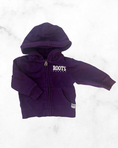 roots ♡ 6-12 mo ♡ dark purple zipper hoodie