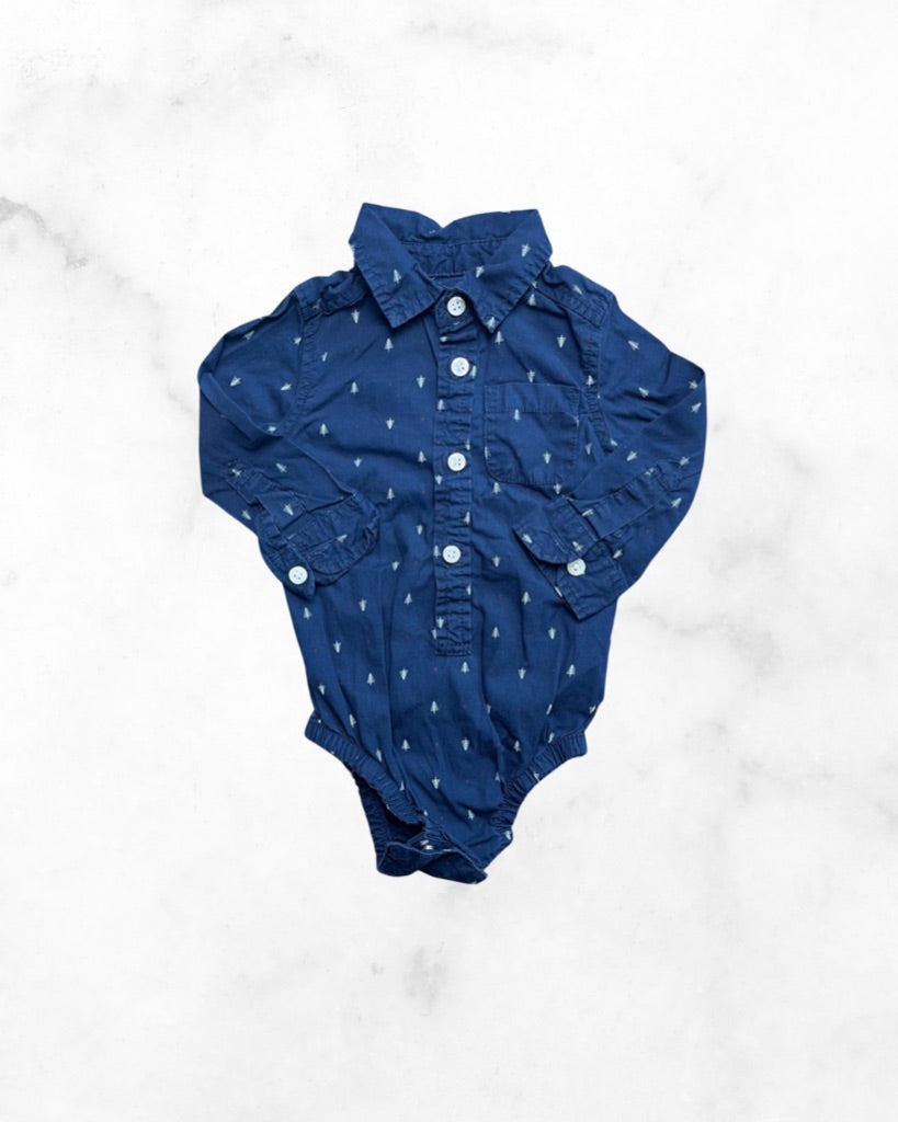 joe fresh ♡ 6-12 mo ♡ tree collared shirt bodysuit