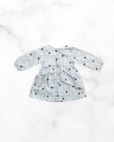 zara ♡ 18-24 mo ♡ polka dot chambray dress