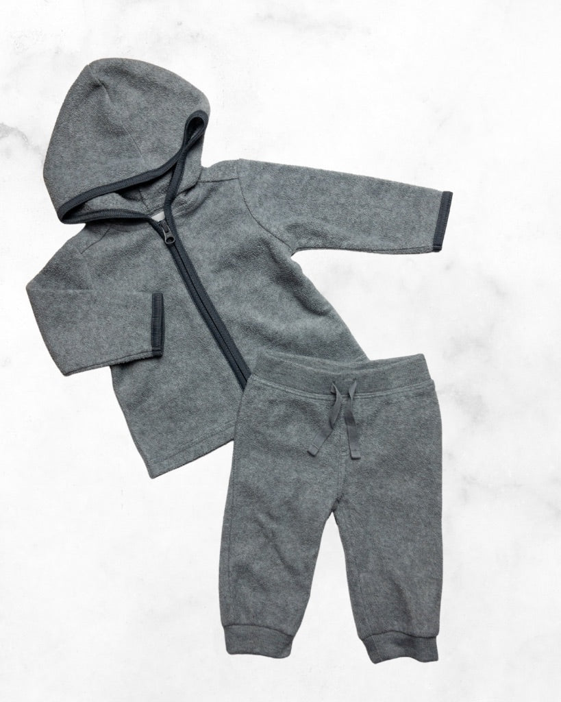 old navy ♡ 6-12 mo ♡ fleece jogger & full zip hoodie set