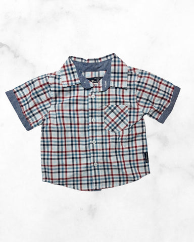 ben sherman ♡ 12 mo ♡ short sleeve plaid button up