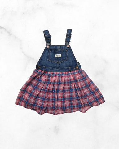 oshkosh ♡ 4t ♡ plaid tulle denim jumper