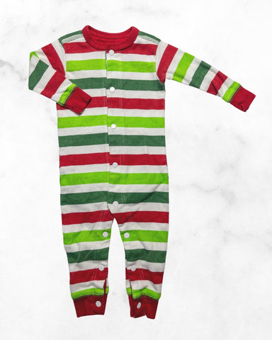little blue house ♡ 3-6 mo ♡ striped merry christmas snap pjs