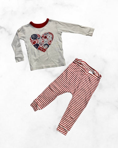 gap ♡ 18-24 mo ♡ star wars striped heart pj set