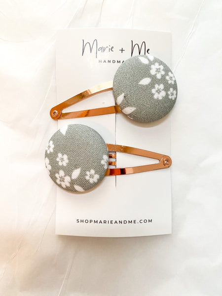 whimsy floral/trees/sage floral ♡  ♡ covered button set