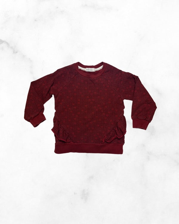 miles ♡ 2T ♡ burgundy heart crewneck sweatshirt