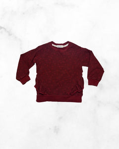 miles ♡ 2T ♡ burgundy heart crewneck sweatshirt