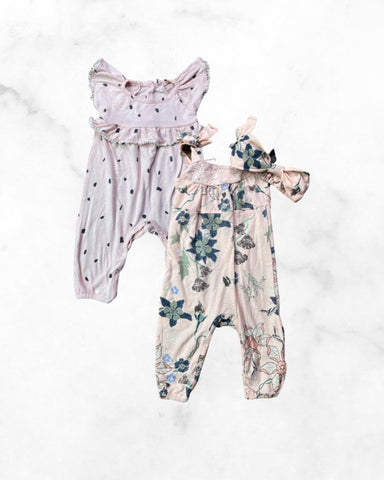 jessica simpson ♡ 3-6 mo ♡ pink romper bundle