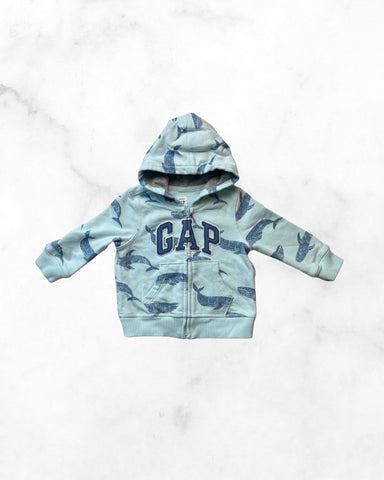 gap ♡ 6-12 mo ♡ terry whale zip up hoodie