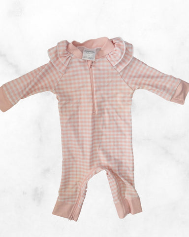 honeysuckle ♡ 6-12 mo ♡ pink checkered one piece swim suit