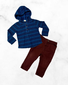 tucker & tate/old navy ♡ 6-12 mo ♡ striped long sleeve hoodie and pants bundle