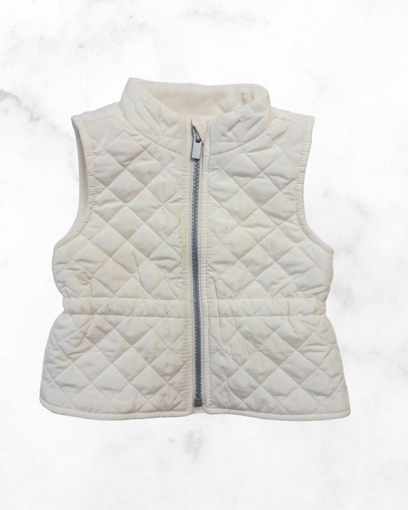 old navy ♡ 6-12 mo ♡ white quilted zipper vest