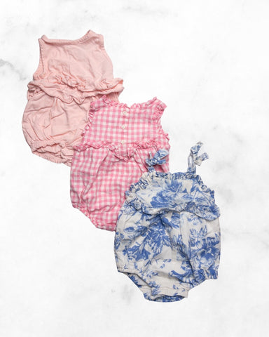 gap ♡ 3-6 mo ♡ cotton ruffle bubble romper bundle