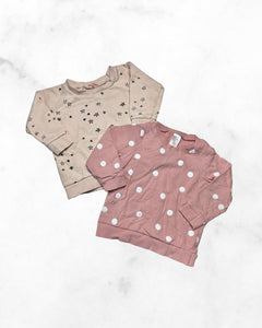 munster/h&m ♡ 6-12 mo ♡ pink star & dot sweatshirt bundle
