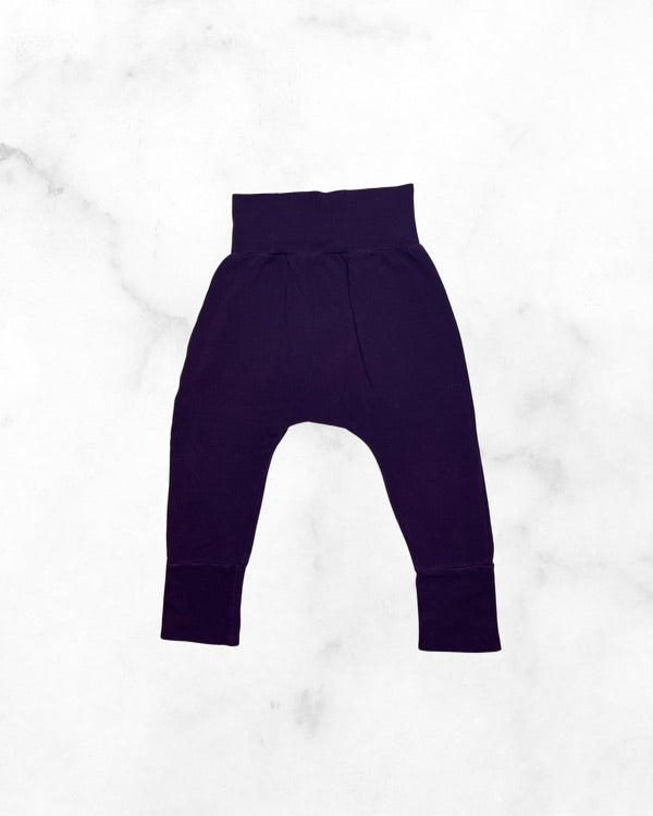 nin9 ♡ 0-12 mo ♡ purple grow with me harem pants