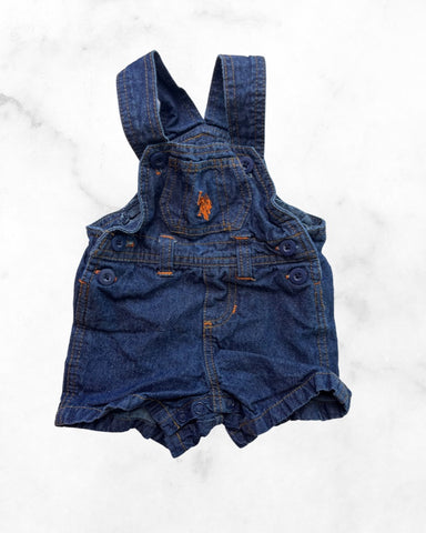 u.s. polo assn. ♡ 3-6 mo ♡ denim short overalls