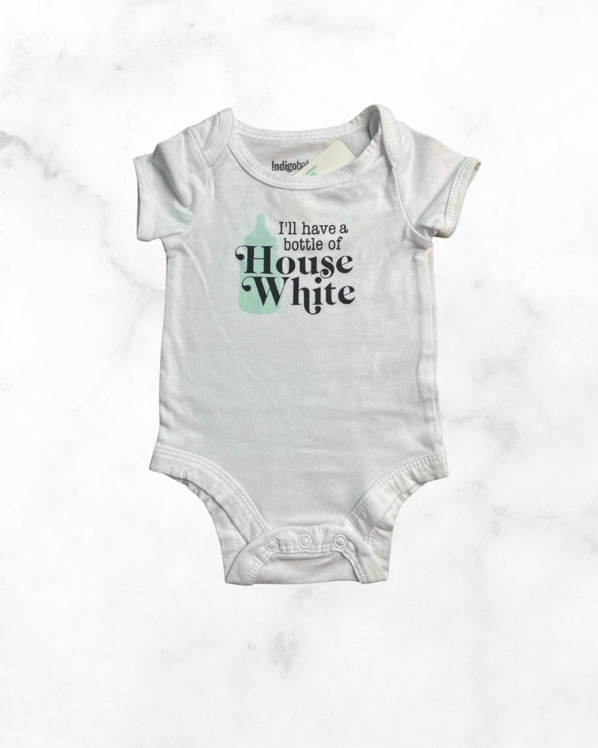 indigo ♡ 0-3 mo ♡ house white bodysuit