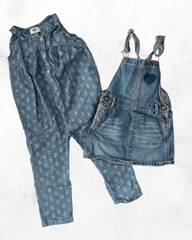 oshkosh & old navy ♡ 5t ♡ denim jumper & jumpsuit bundle