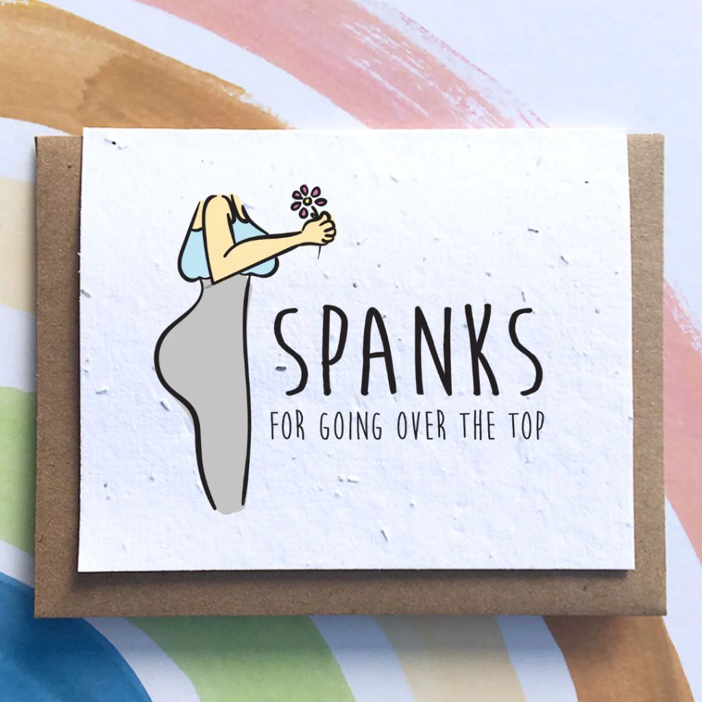 sew sweet ♡ greeting card ♡ spanks for going over the top