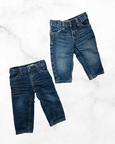 oshkosh ♡ 9 mo ♡ straight jean & fleece lined denim bundle