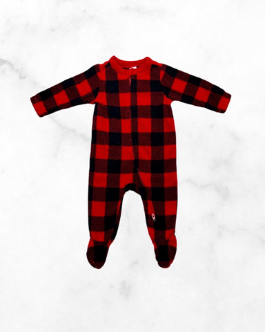 old navy ♡ 3-6 mo ♡ buffalo plaid fleece zip sleeper
