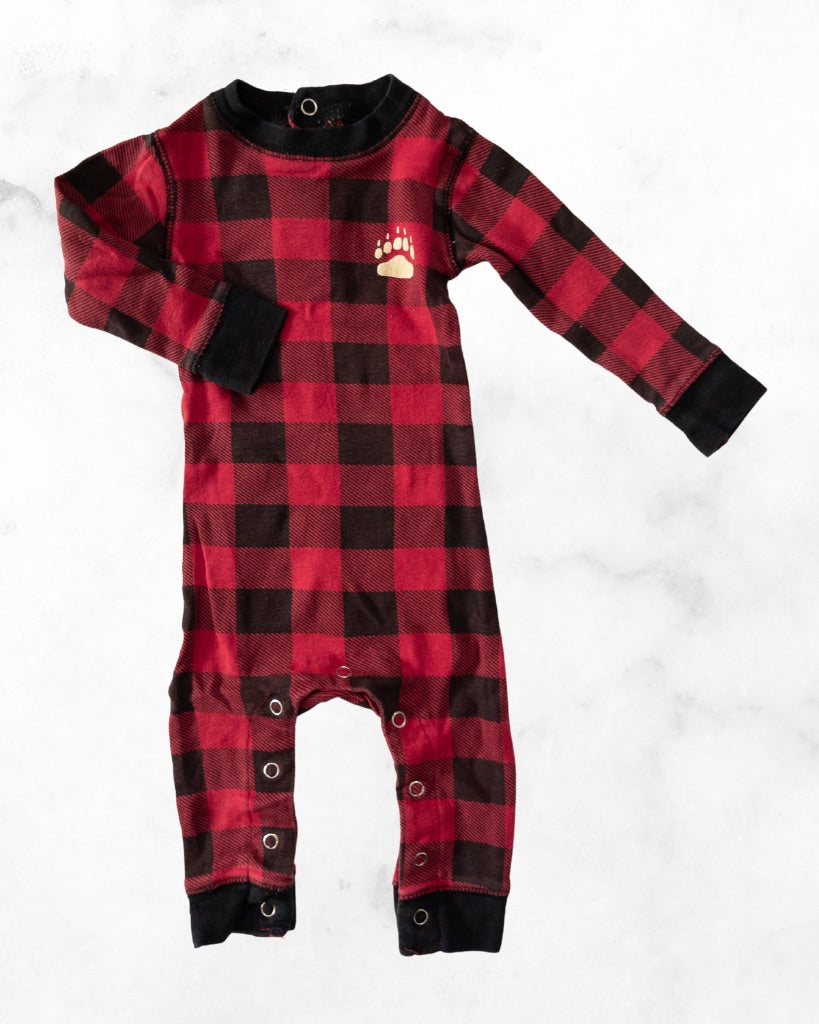 flap jack ♡ 6 mo ♡ buffalo plaid flap botton pjs