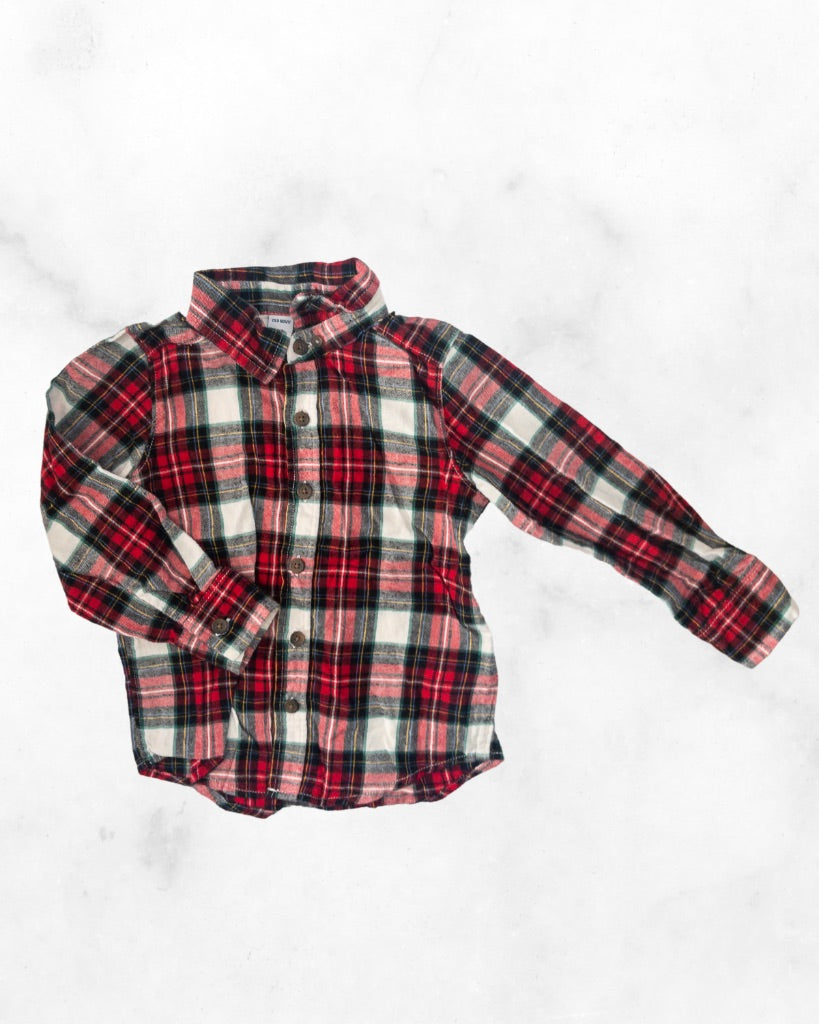 old navy ♡ 3t ♡ red and white flannel