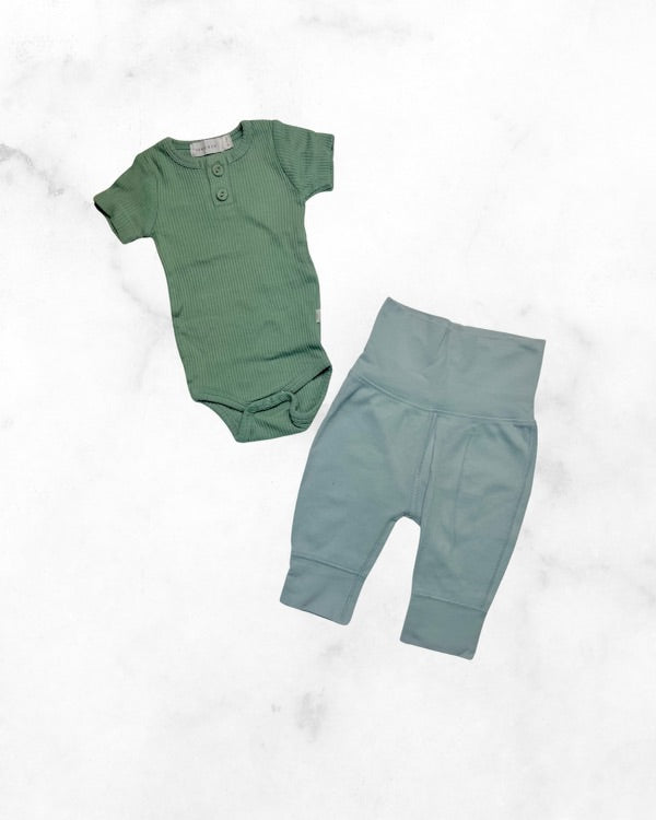 hannah andersson/jamie kay ♡ 0-3 mo ♡ ribbed bodysuit & jogger set