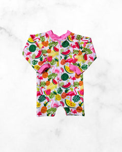 finn & grin ♡ 3-6 mo ♡ flamingo one piece swim suit