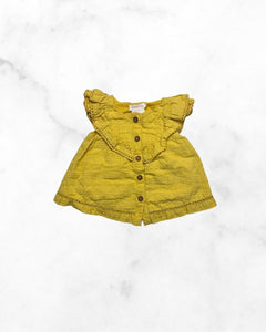 shabby chic ♡ 0-3 ♡ mustard ruffle dress