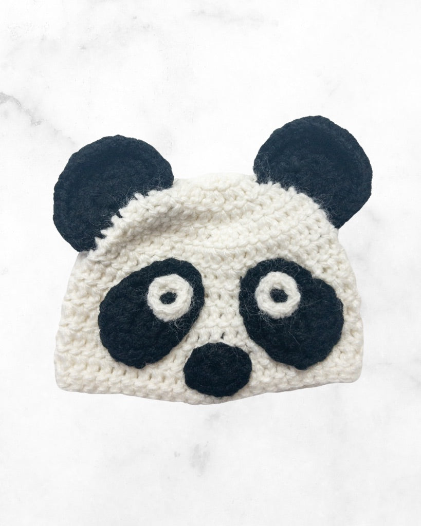 handmade/unknown ♡ nb ♡ crotched panda hat