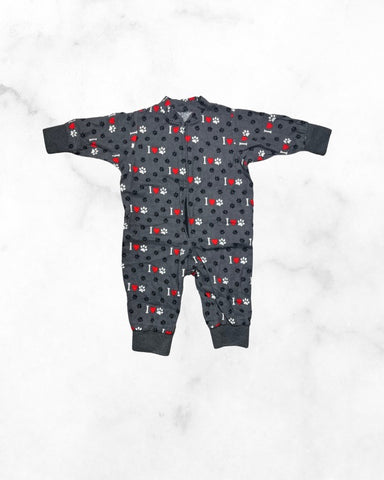 unknown ♡ 12-18 mo ♡ I heart paw print cozy sleep romper